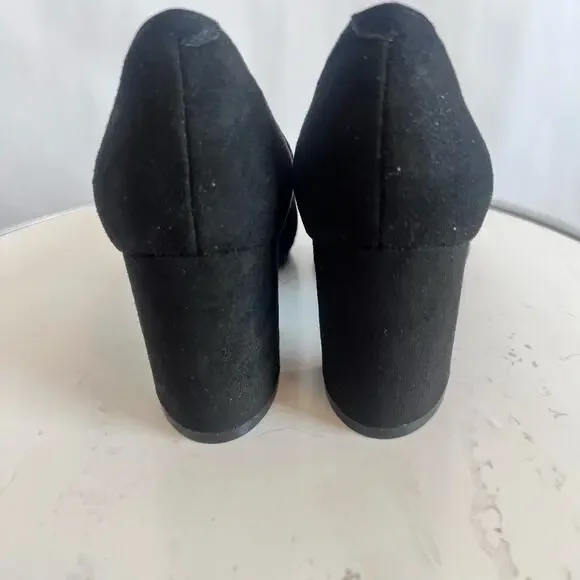 MARC FISHER ZALA BLOCK HEEL POINTY TOE HEEL WOMENS BLACK SUEDE SIZE 7 1/2 MEDIUM - Picture 5 of 12